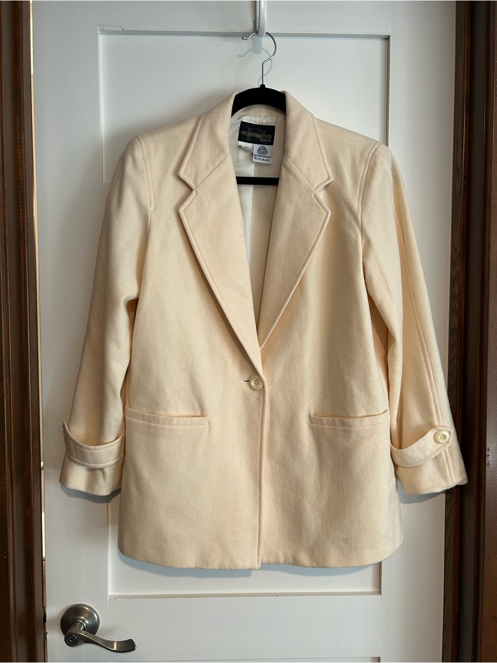 Requirements Cream Wool Blazer Size 6P